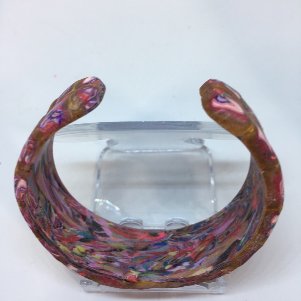 Unique Handmade Polymer Clay Cuff Bracelet - Picture 5 of 5